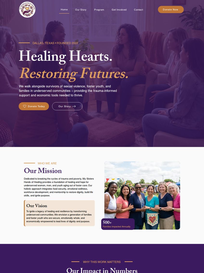 My Sisters Hands website homepage