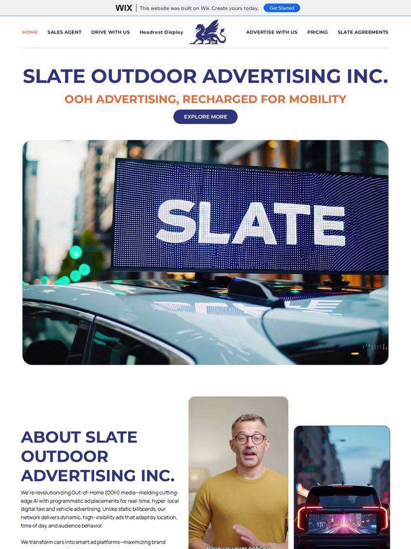 Slate Advertising website homepage